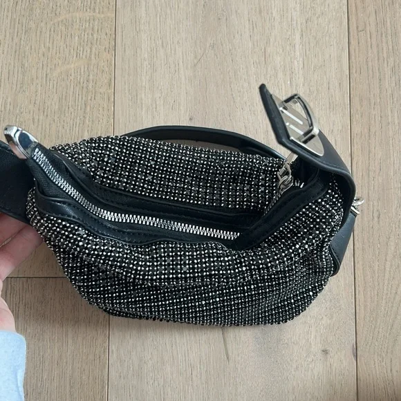 Black crystal bag with silver buckle - Picture 5 of 7